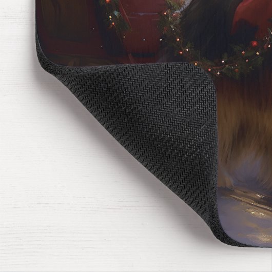 Shetland Sheepdog Kerstmis Feestelijk Seizoen Muismat (Hoek)