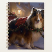 Shetland Sheepdog Kerstmis Feestelijk Seizoen Planner (Voorkant)