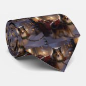 Shetland Sheepdog Kerstmis Feestelijk Seizoen Stropdas (Opgerold)