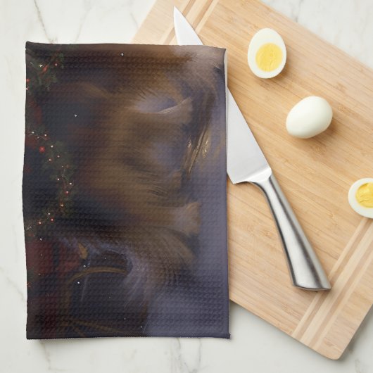 Shetland Sheepdog Kerstmis Feestelijk Seizoen Theedoek (Quarter Fold)