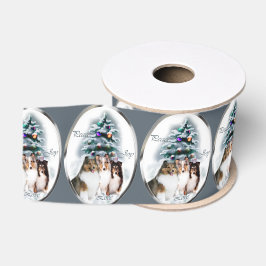 Shetland Sheepdog Kerstmis Grosgrain Lint