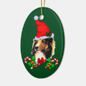 Shetland Sheepdog Kerstmis Keramisch Ornament (Links)