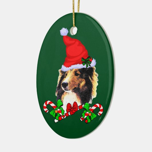 Shetland Sheepdog Kerstmis Keramisch Ornament (Links)