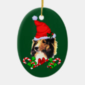 Shetland Sheepdog Kerstmis Keramisch Ornament (Voorkant)