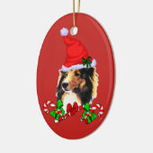 Shetland Sheepdog Kerstmis Keramisch Ornament (Links)