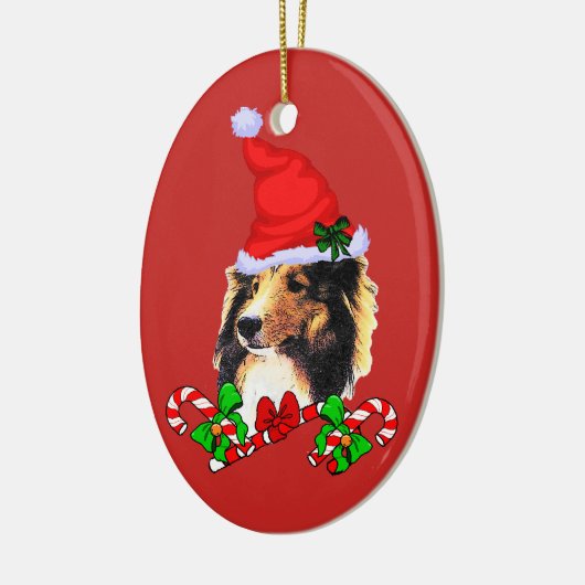 Shetland Sheepdog Kerstmis Keramisch Ornament (Links)