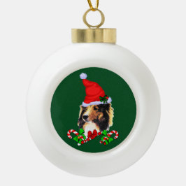 Shetland Sheepdog Kerstmis Keramische Bal Ornament