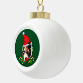 Shetland Sheepdog Kerstmis Keramische Bal Ornament (Rechts)