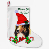 Shetland Sheepdog Kerstmis Kleine Kerstsok (Voorkant)
