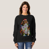 Shetland Sheepdog Kerstmis Lights Xmas Sheltie Trui (Voorkant volledig)