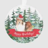 Shetland Sheepdog Kerstmis Ornament (voorkant)