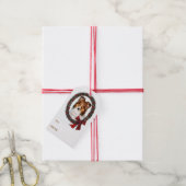 Shetland Sheepdog Kerstmis Wreath Cadeaulabel (Met Touw)