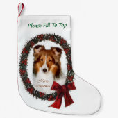 Shetland Sheepdog Krans Kerstmis Kleine Kerstsok (Voorkant)