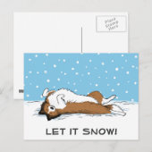 Shetland Sheepdog Laat het Sneeuw Sheltie Dog Holi Feestdagenkaart (Voorkant / Achterkant)