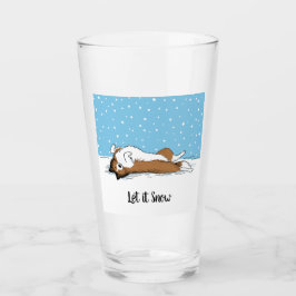 Shetland Sheepdog Laat het Sneeuw Vakantie Custom Glas