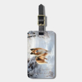 Shetland Sheepdog Laat het sneeuwen Kerstmis Bagagelabel (Voorkant verticaal)