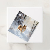 Shetland Sheepdog Laat het sneeuwen Kerstmis Bedankjes Labels (In situ)