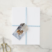 Shetland Sheepdog Laat het sneeuwen Kerstmis Cadeaulabel (Met Touw)