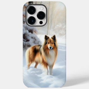 Shetland Sheepdog Laat het sneeuwen Kerstmis Case-Mate iPhone 14 Pro Max Hoesje