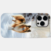 Shetland Sheepdog Laat het sneeuwen Kerstmis Case-Mate iPhone Case (Achterkant (horizontaal))