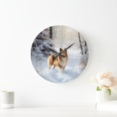 Shetland Sheepdog Laat het sneeuwen Kerstmis Grote Klok (Huis)