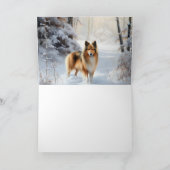 Shetland Sheepdog Laat het sneeuwen Kerstmis Kaart (Binnen)