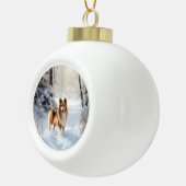 Shetland Sheepdog Laat het sneeuwen Kerstmis Keramische Bal Ornament (Rechts)