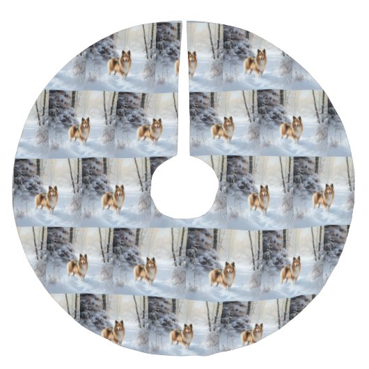 Shetland Sheepdog Laat het sneeuwen Kerstmis Kerstboom Rok (Voorkant)