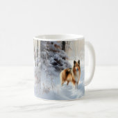 Shetland Sheepdog Laat het sneeuwen Kerstmis Koffiemok (Voorkant rechts)