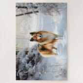 Shetland Sheepdog Laat het Sneeuwen Kerstmis Legpuzzel (Verticaal)