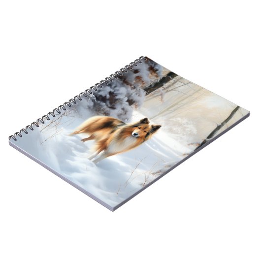 Shetland Sheepdog Laat het sneeuwen Kerstmis Notitieboek (Linkerzijde)