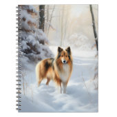 Shetland Sheepdog Laat het sneeuwen Kerstmis Notitieboek (Voorkant)