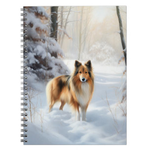 Shetland Sheepdog Laat het sneeuwen Kerstmis Notitieboek