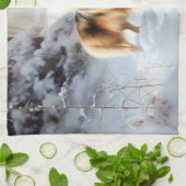 Shetland Sheepdog Laat het sneeuwen Kerstmis Theedoek (Gevouwen)