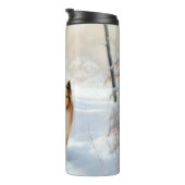 Shetland Sheepdog Laat het sneeuwen Kerstmis Thermosbeker (Geroteerd rechts)