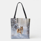 Shetland Sheepdog Laat het Sneeuwen Kerstmis Tote Bag (Achterkant)