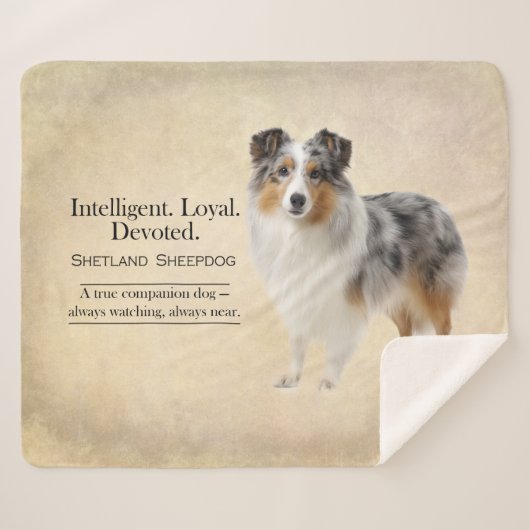 Shetland Sheepdog Loyalty and Quiet Devotion Sherpa Deken (Voorkant (horizontaal))