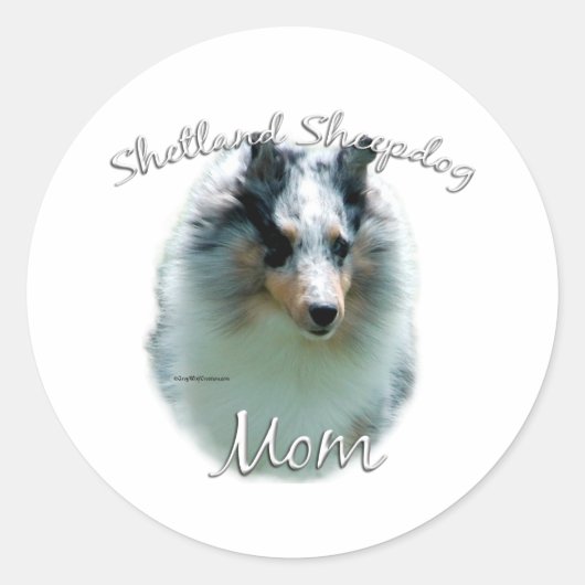 Shetland Sheepdog (merle) Moeder 2 Ronde Sticker (Voorkant)