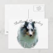 Shetland Sheepdog (merle) Papa 2 Briefkaart (Voorkant / Achterkant)