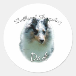 Shetland Sheepdog (merle) Papa 2 Ronde Sticker