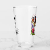 Shetland Sheepdog met bloemen en vlinders Glas (Rechts)