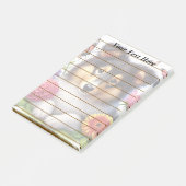 Shetland Sheepdog met bloemen en vlinders Post-it® Notes (Schuin)
