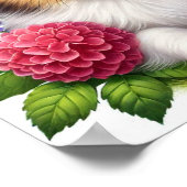 Shetland Sheepdog met bloemen en vlinders Poster (Hoek)