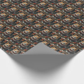Shetland Sheepdog met kerstcadeaus bij de open haa Cadeaupapier (Hoek)