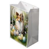Shetland Sheepdog met paaseieren Vakantie Medium Cadeauzakje (Achterkant Gekanteld)