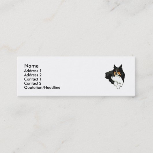 Shetland Sheepdog  Mini Visitekaartje (Voorkant)