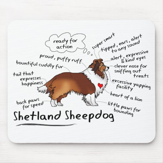 Shetland Sheepdog mousepad Muismat (Voorkant)