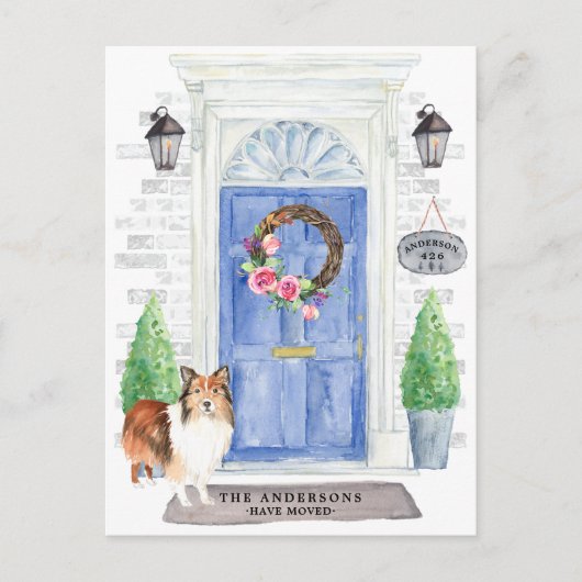 Shetland Sheepdog Moving Announcement Briefkaart (Voorkant)