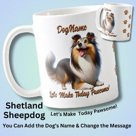 Shetland Sheepdog - Naam hond toevoegen, tekst wij Koffiemok
