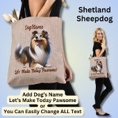 Shetland Sheepdog - Naam hond toevoegen, tekst wij Tote Bag